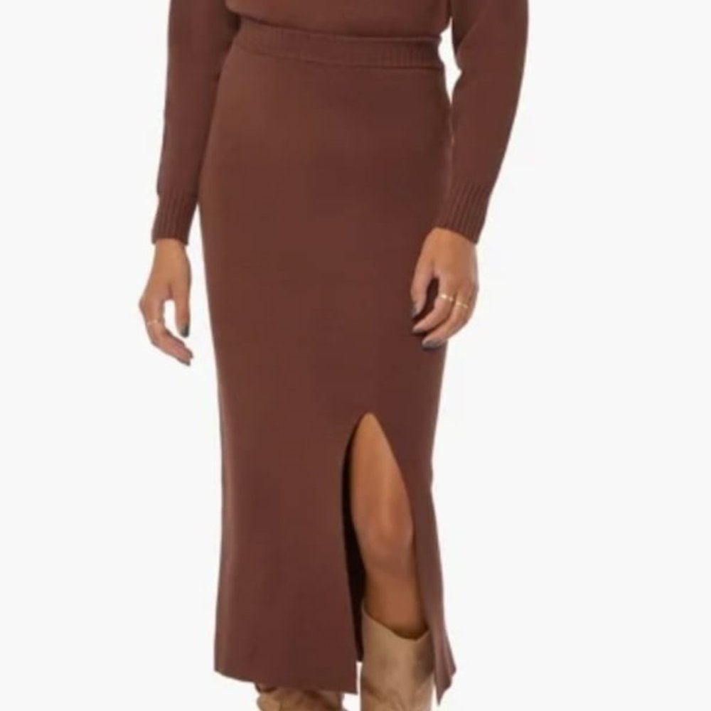 New with Tag Just Fab High-Waisted Maxi Slit Skirt Front Side Slit Size XL